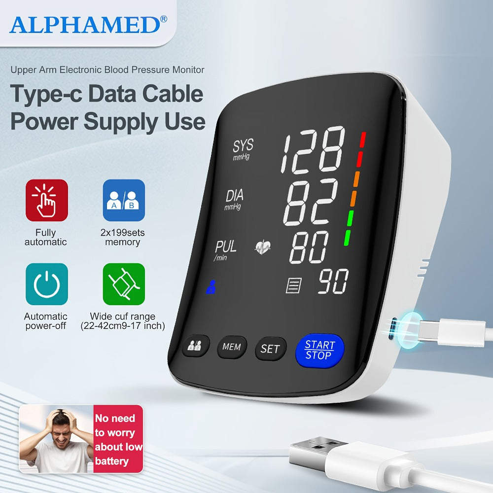 Blood Pressure Monitor Upper Arm - Automatic Digital BP Machine, Large Display, 2-4 User Memory 199 Readings, 8.7-17¡± Cuff, Home Blood Pressure Meter with Irregular Heartbeat Detection, 3 Models