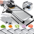 Mandoline Slicer 7-Blade Stainless Steel Vegetable Slicer with Adjustable Thickness & Safety Guard - PRO Kitchen Mandolin Food Cutter for Potatoes, Tomatoes, Carrots, Onions & Fruits