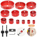 Carbon Steel Hole Saw Kit Multi-Size with Mandrels & Hex Key ¨C Heavy Duty Quick-Change Hole Cutter Set for Wood PVC Drywall Cornhole Board & Soft Metal