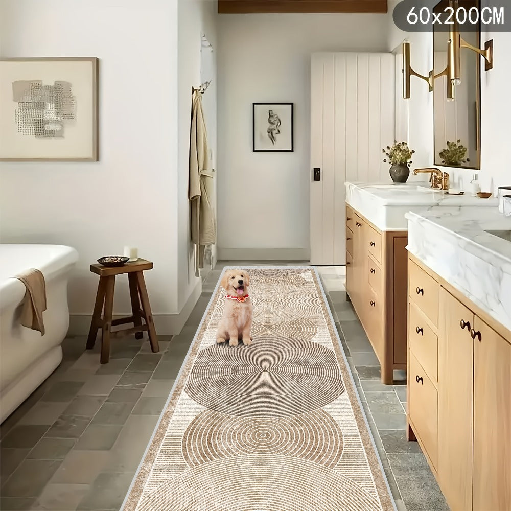 Modern Area Rug Non-Slip Machine Washable ¨C Indoor Outdoor Rectangular Carpet in Beige, Grey, Black & Brown for Hallway, Kitchen, Living Room & Patio ¨C 4 Sizes Available