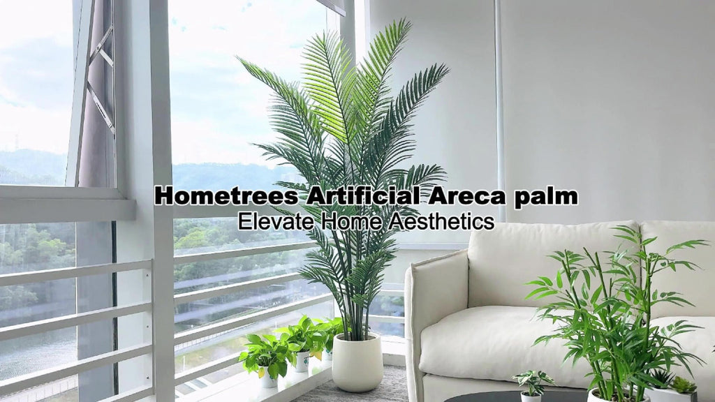 Artificial Palm Tree Fake Indoor Plant ¨C 4/5/6FT Faux Tropical Areca Palm with Realistic Leaves, Planter Options, for Living Room Bedroom Office Patio Home Decor