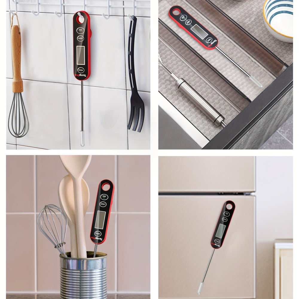 Instant Read Meat Thermometer ¨C TempPro IC6030 Fast 3-Second Digital Kitchen BBQ Thermometer with 4.72¡± Foldable Probe & Backlit Display