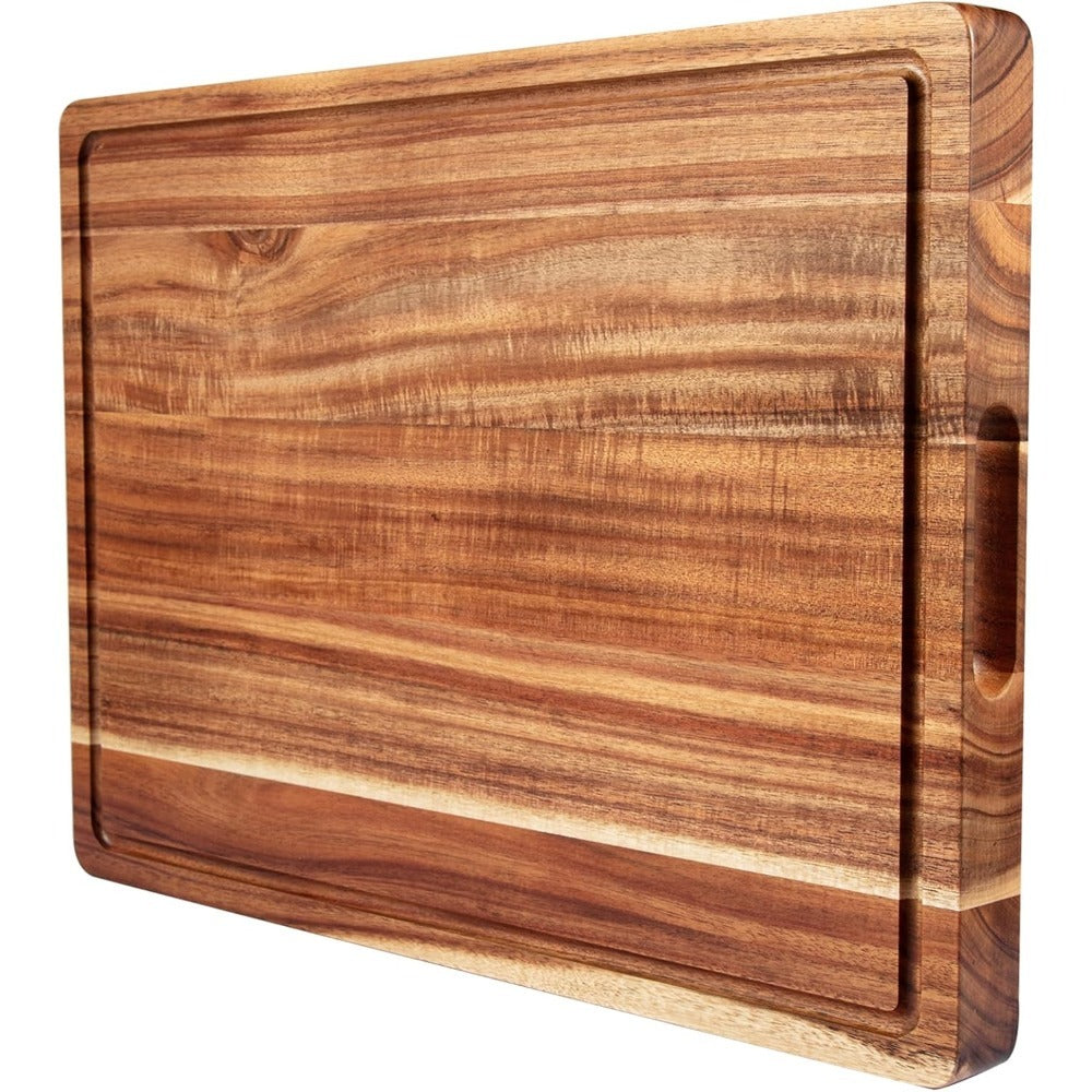 Large Bamboo Wood Cutting Board with Juice Groove Thick Butcher Block for Kitchen Cheese Charcuterie Food Prep Serving Board Multiple Sizes