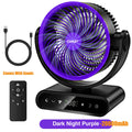 Camping Fan with LED Light Battery Powered 20000mAh 40000mAh 9-Inch 5-Speed Remote Control 90¡ã Tilt 120¡ã Oscillating Quiet Air Circulator for Outdoor Home