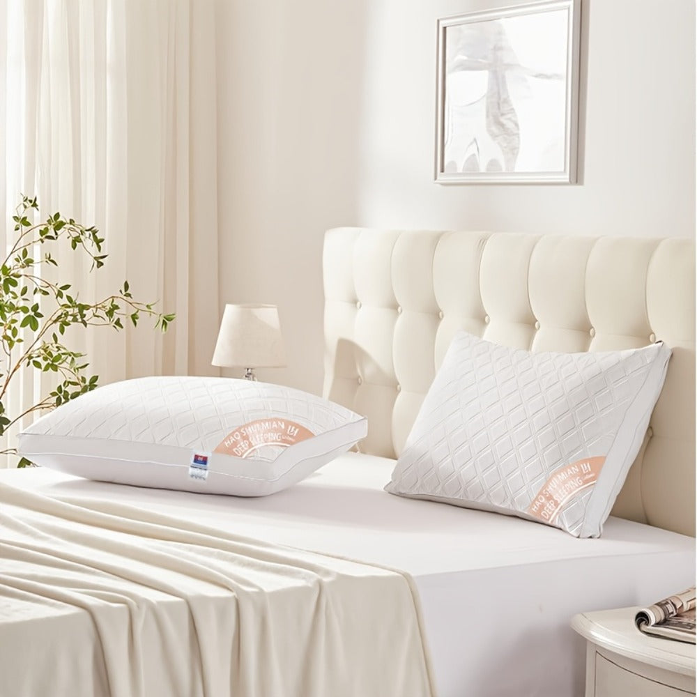 Queen Size Pillows for Side Sleepers ¨C 800g Heavyweight Hotel Collection, Hypoallergenic Down Alternative, Ultra-Plush & Resilient, Machine Washable 20x30 Inches ¨C Available in 1, 2 & 4 Pack (White/Gray)