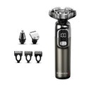 Rotary Shaver for Men 3-in-1 Cordless Rechargeable Electric Razor - Floating Head Wet Dry Shaver, 800mAh Lithium Battery, LED Display, Nose Hair & Sideburns Trimmer, Father's Day Gift