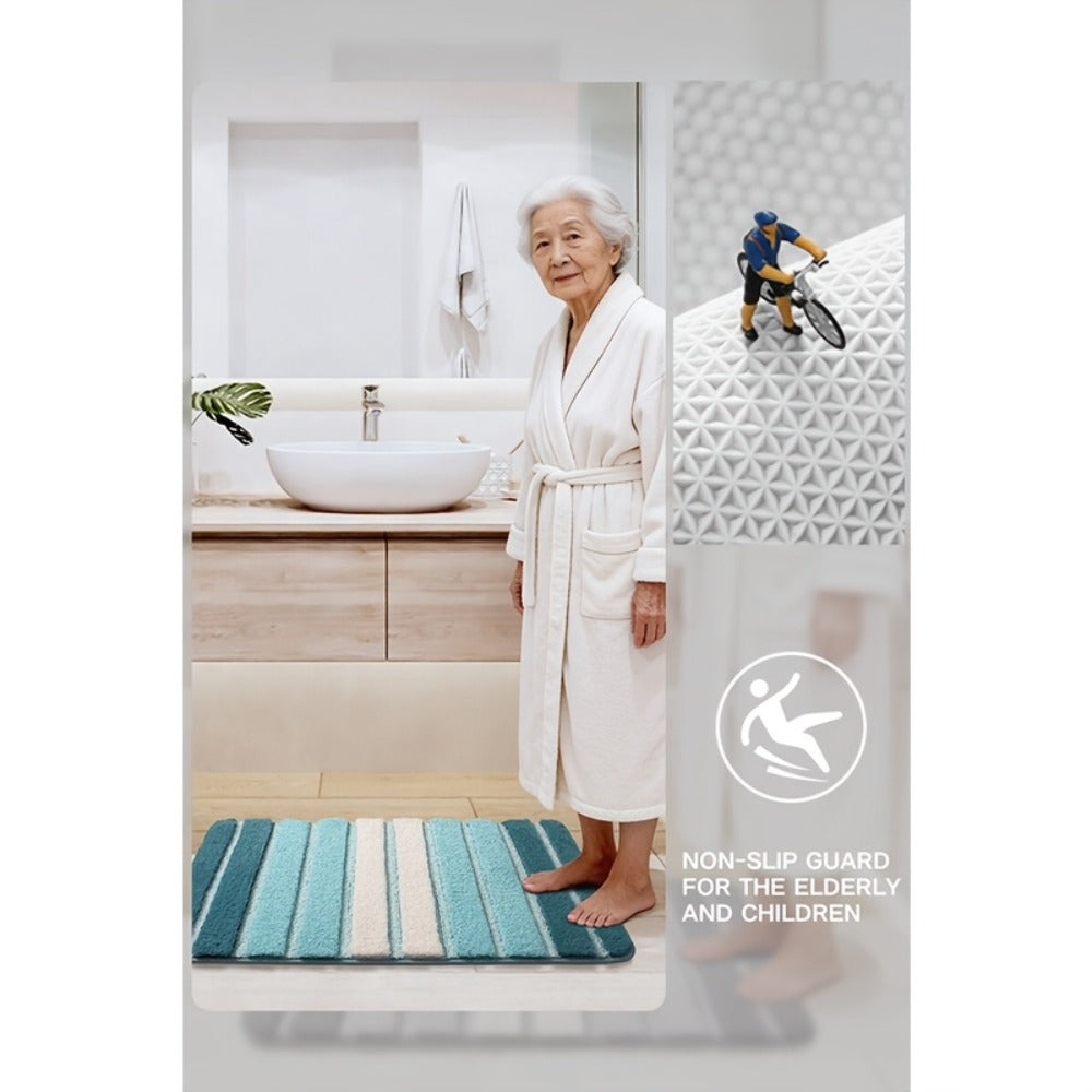 Chenille Bath Rug Non-Slip Absorbent Bathroom Mat ¨C Extra Thick 1850g/©O Plush Washable Floor Mat for Bathroom Shower