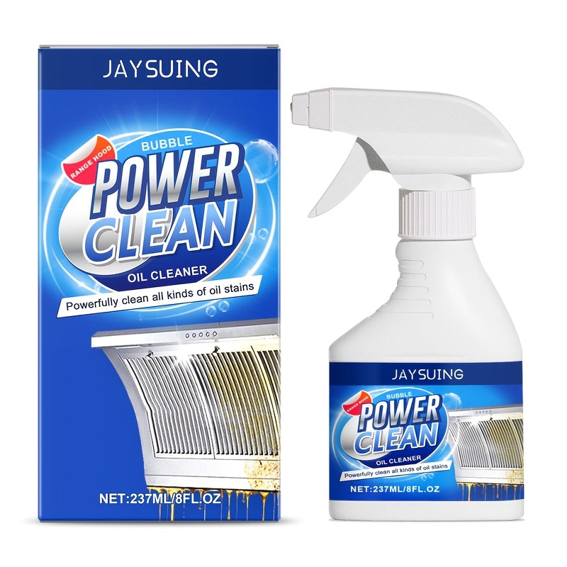 Kitchen Degreaser Spray Bubble Cleaner 237ml, Heavy Duty Grease Remover with Lemon Scent and Baking Soda Formula for Oven Stove Sink Countertop Range Hood Dishwasher Oil Stain Removal