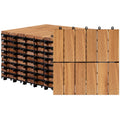 Acacia Wood Deck Tiles Interlocking Outdoor Flooring, Water-Resistant Non-Slip Patio Tiles, Easy Snap DIY Installation for Deck, Garden, Poolside, Balcony ¨C 10pcs & 27pcs Sets Available