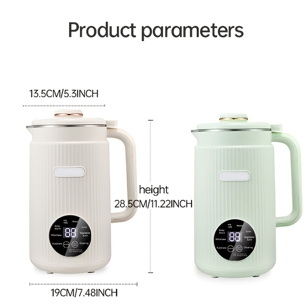 8-in-1 Nut Milk Maker 35oz 8-Blade - Almond Oat Soy Coconut Plant-Based Milk Machine with Delay Start Keep Warm Self-Cleaning Boil Water Function - Non-Dairy Beverage Blender Soy Milk Maker Beige