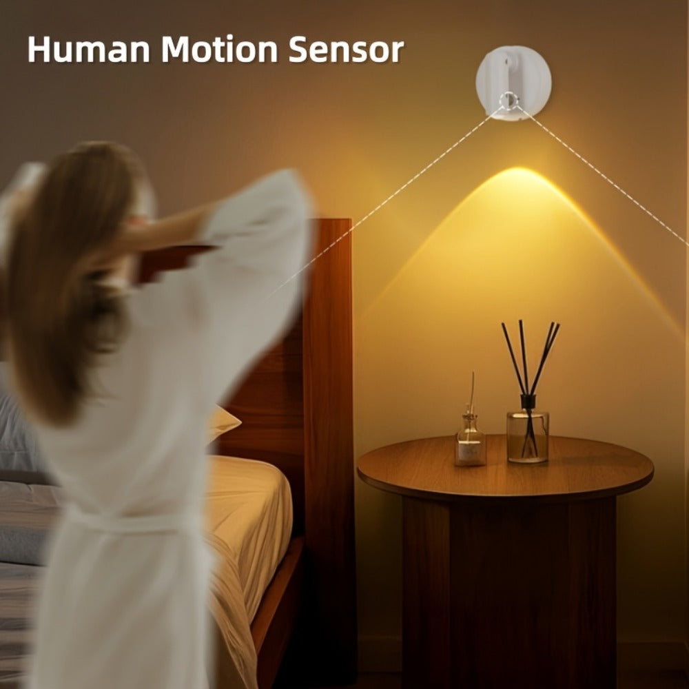 Wireless LED Spotlight Indoor 2 Pack Remote Control 3-Color Adjustable Motion Sensor Magnetic USB Rechargeable Wall Light for Bedroom Corridor Art Display