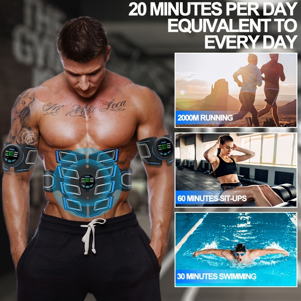 EMS Ab Muscle Training Band ¨C Whole Body Electric Muscle Stimulator Belt for Abdominal Toning, Passive Workout During Reading, Watching TV & Housework