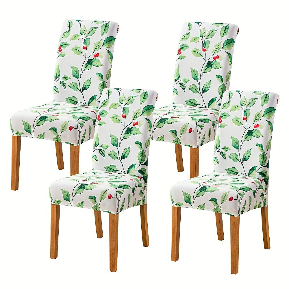 Dining Chair Covers Slipcovers Set of 4 or 6 - Spandex Stretch Milk Velvet Removable Washable Parsons Chair Protector | Anti-Slip Elastic Band | Multiple Prints | Kitchen Dining Room Hotel Ceremony