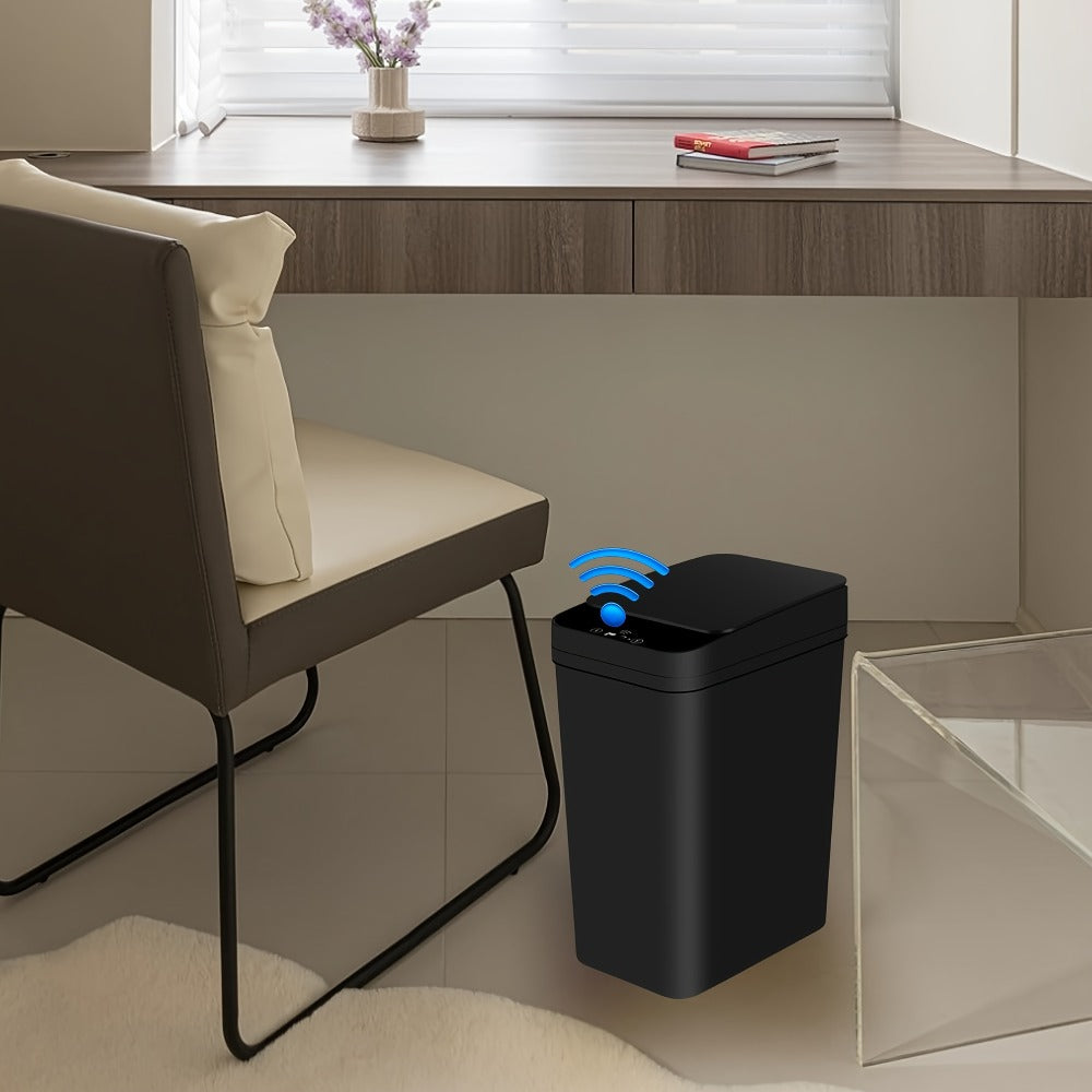 Motion Sensor Trash Can 2 Pack Touchless Automatic 4.2 Gal and 2.6 Gal with Lids Narrow Electric Garbage Bin for Bathroom Bedroom Office