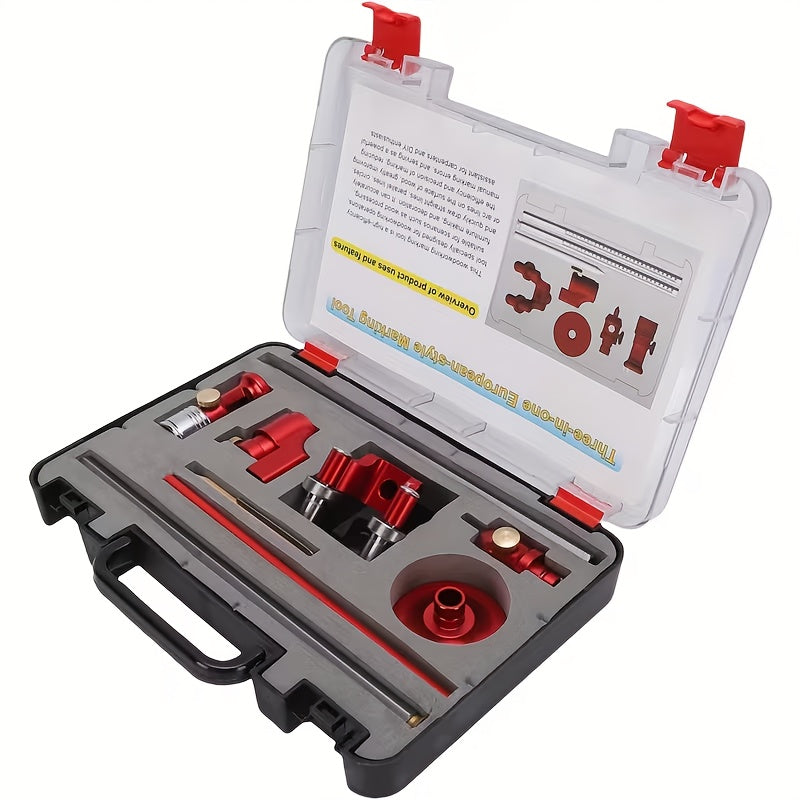 Marking Ruler 3-in-1 Multifunctional Woodworking Layout Tool Metric Imperial Straight Line Parallel Arc Height Marking for DIY Carpentry Handicraft Projects
