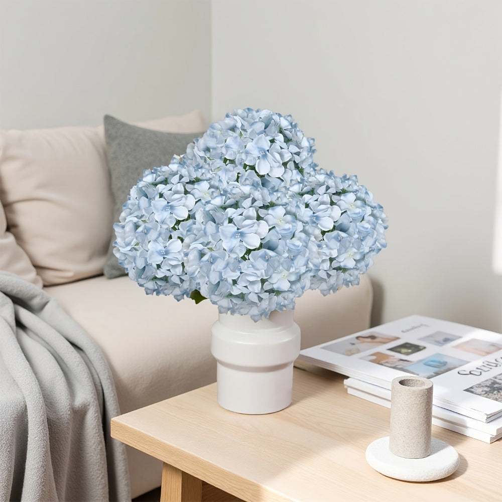 Artificial Hydrangea Flowers 20pcs 16 Inch | Silk Fake Hydrangea Stems for Wedding Home Bedroom Kitchen Decor | Birthday Christmas Exhibition Display in Blue White