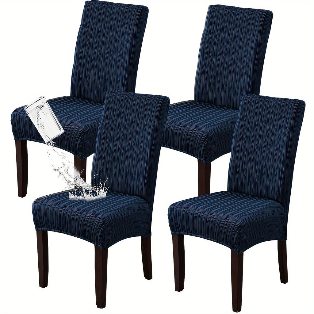 Dining Chair Covers Stretch Slipcovers Set of 4 or 6, Stain Resistant Removable Washable Chair Protector for Home Kitchen Restaurant Wedding, Spandex Jacquard Fabric, 7 Colors Available
