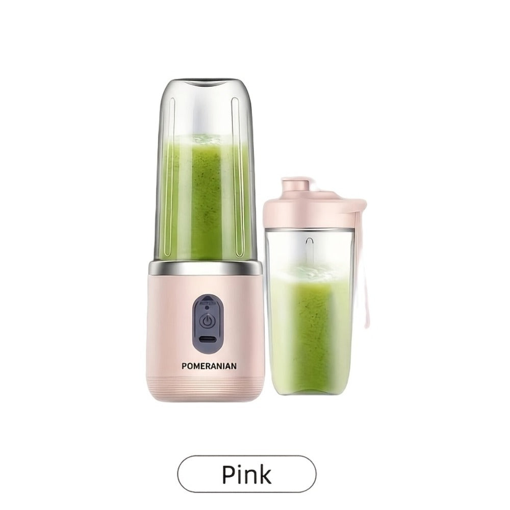 Portable Blender Juicer Double Cup 1500mAh Rechargeable ¨C Food-Grade ABS Multifunctional Fruit Vegetable Juicer | USB Charging Gift Box | Blue Pink White Summer Kitchen Essential