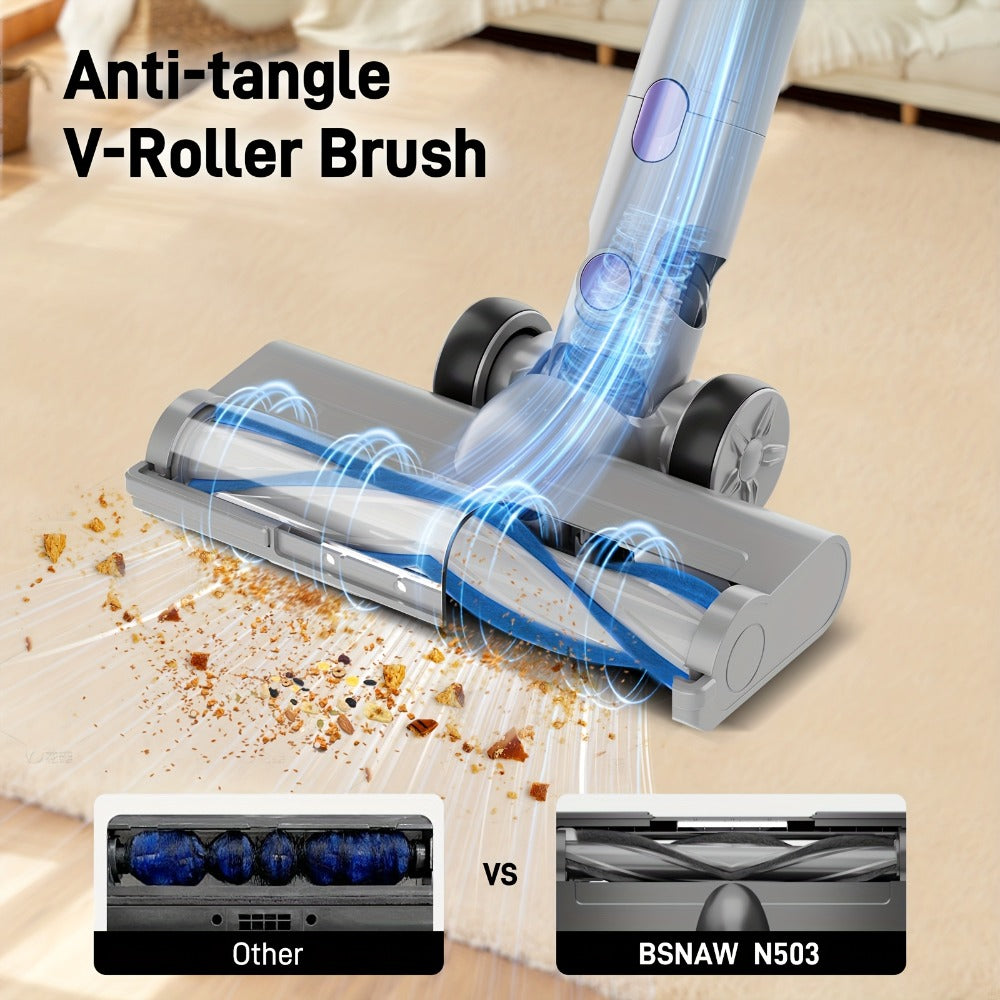 45KPA Cordless Stick Vacuum Cleaner 8-in-1 Rechargeable, Up to 45 Min Runtime Lightweight Handheld Vacuum for Carpet Pet Hair Hardwood Floor Home, Powerful Suction Multi-Attachment Floor Vacuum Cleaner