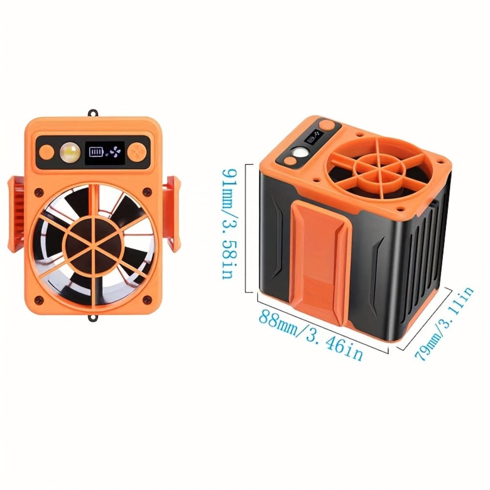 Portable Clip Fan 10000mAh Rechargeable Wearable Belt Fan with 22H Battery Life 4 Speed Settings 8000RPM Strong Airflow for Outdoor Camping Hiking Jobsite Farming Traveling Fishing