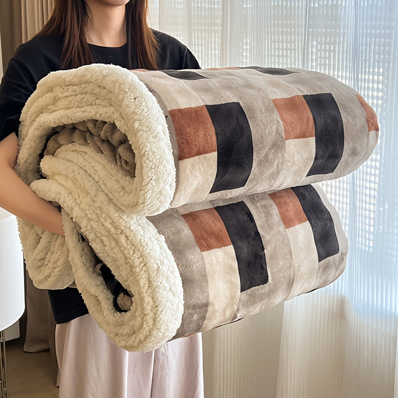 400-450gsm Heavyweight Flannel Blanket ¨C Thick Warm Woven Throw for Bed, Sofa & Bedroom, Machine Washable, 16 Patterns, 4 Sizes