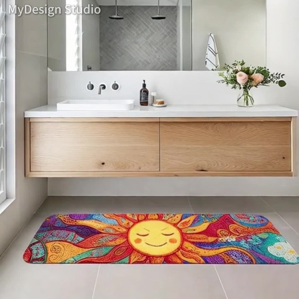 Boho Runner Rug Mandala Non-Slip Washable Soft Polyester Kitchen Hallway Mat Sun Totem Colorful Pattern Living Room Bathroom 5 Designs