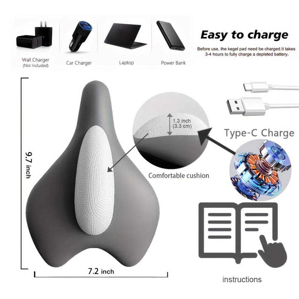 Kegel Trainer Pelvic Floor Muscle Exerciser, Electric EMS Cushion Massager for Women & Men, Pelvic Floor Rehabilitation Device, Home Fitness Equipment for Bladder Control & Core Strengthening