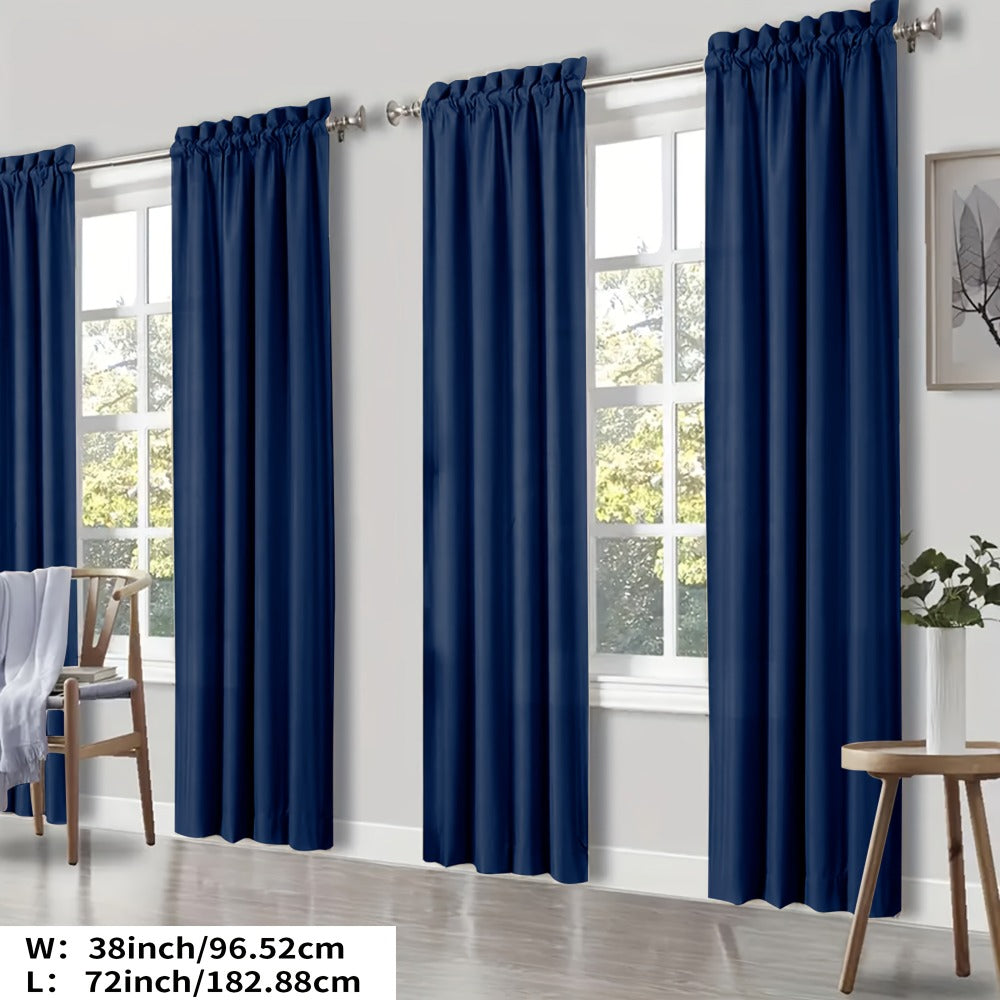 Blackout Curtains 4 Panels Thermal Insulated Room Darkening Drapes ¨C Rod Pocket, Energy Saving, Solid Color for Bedroom & Living Room, 7 Colors & Multiple Sizes