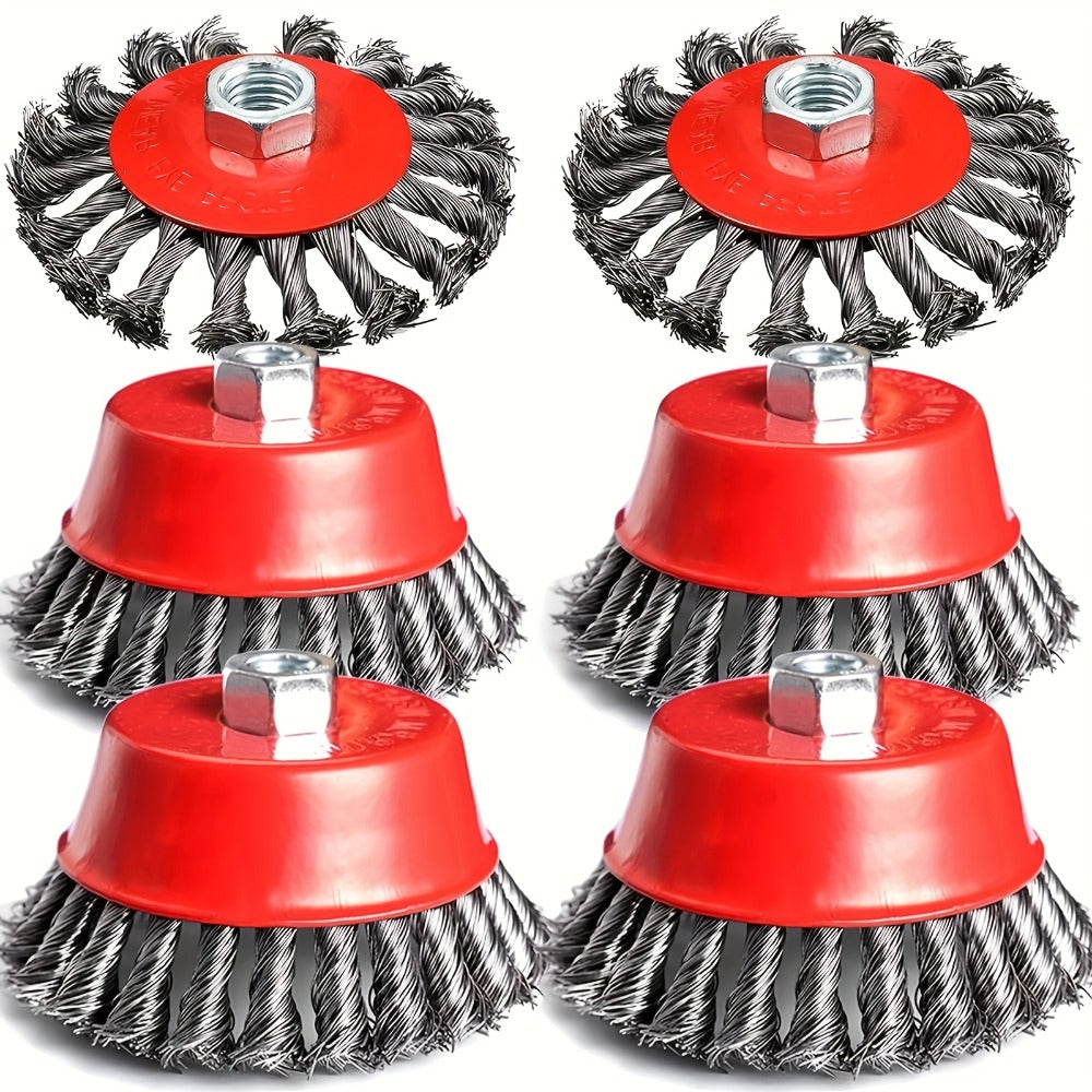 Wire Wheel Cup Brush 4 Inch Stainless Steel for Angle Grinder 2 Pack Metal Cleaning Rust Removal Paint Stripping Weld Cleaning Tool for DIY Professional Mechanics Craftsmen
