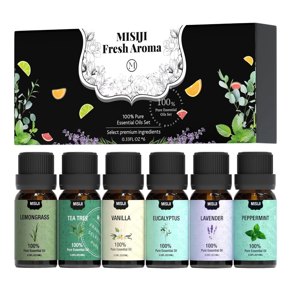 Essential Oils Set for Diffuser ¨C Rosemary Aromatherapy Scented Oils for Home Air Freshening, Humidifier, Candle Making & Laundry, Perfect Valentine's Day Gift for Women (6/10/20 x 0.34oz)