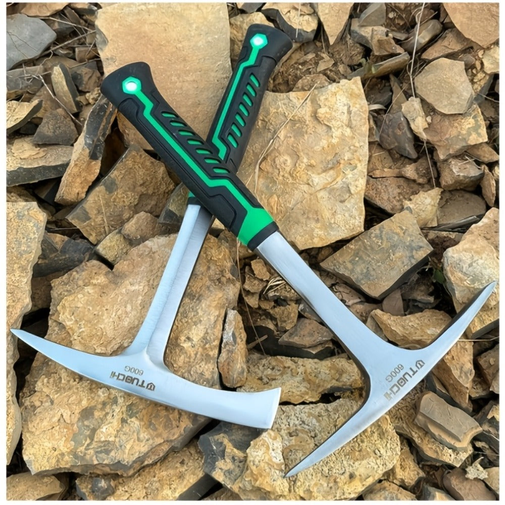Geological Pick Hammer High Carbon Steel 28oz Flat Head Rock Hammer with Comfortable Non-Slip Handle for Geology Rockhounding Quarrying Mountaineering Exploration Mining Fossil Hunting Outdoor