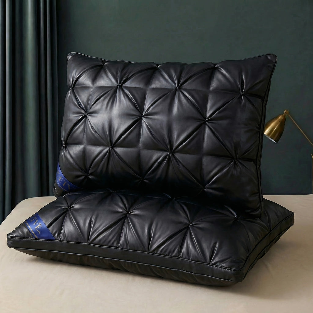 Luxury Hotel Pillows 2PCS, Cool Breathable Pillow Insert, Fluffy Resilient Neck Support, Soft Comfortable Sleeping Pillow, Queen King Size, White Black Navy Pink Gray Brown