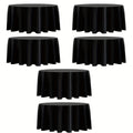 120 Inch Round Tablecloth Bulk Pack ¨C Wrinkle-Free Table Cover for Wedding, Party, Christmas & Halloween, Black or White (6/12/18 Pack)