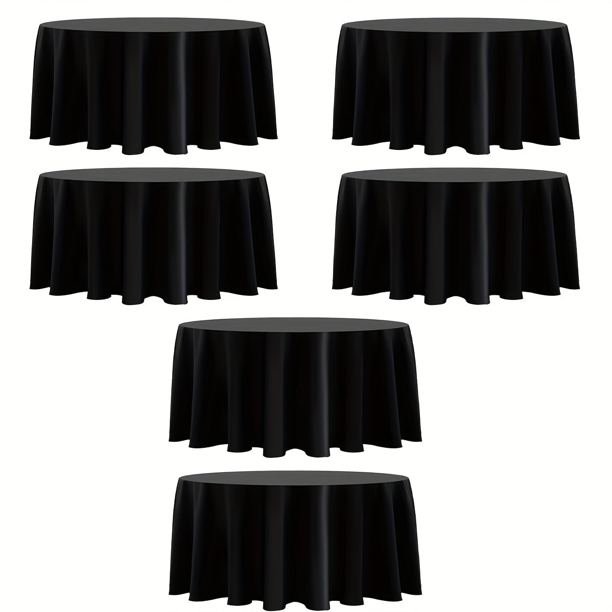 120 Inch Round Tablecloth Bulk Pack ¨C Wrinkle-Free Table Cover for Wedding, Party, Christmas & Halloween, Black or White (6/12/18 Pack)