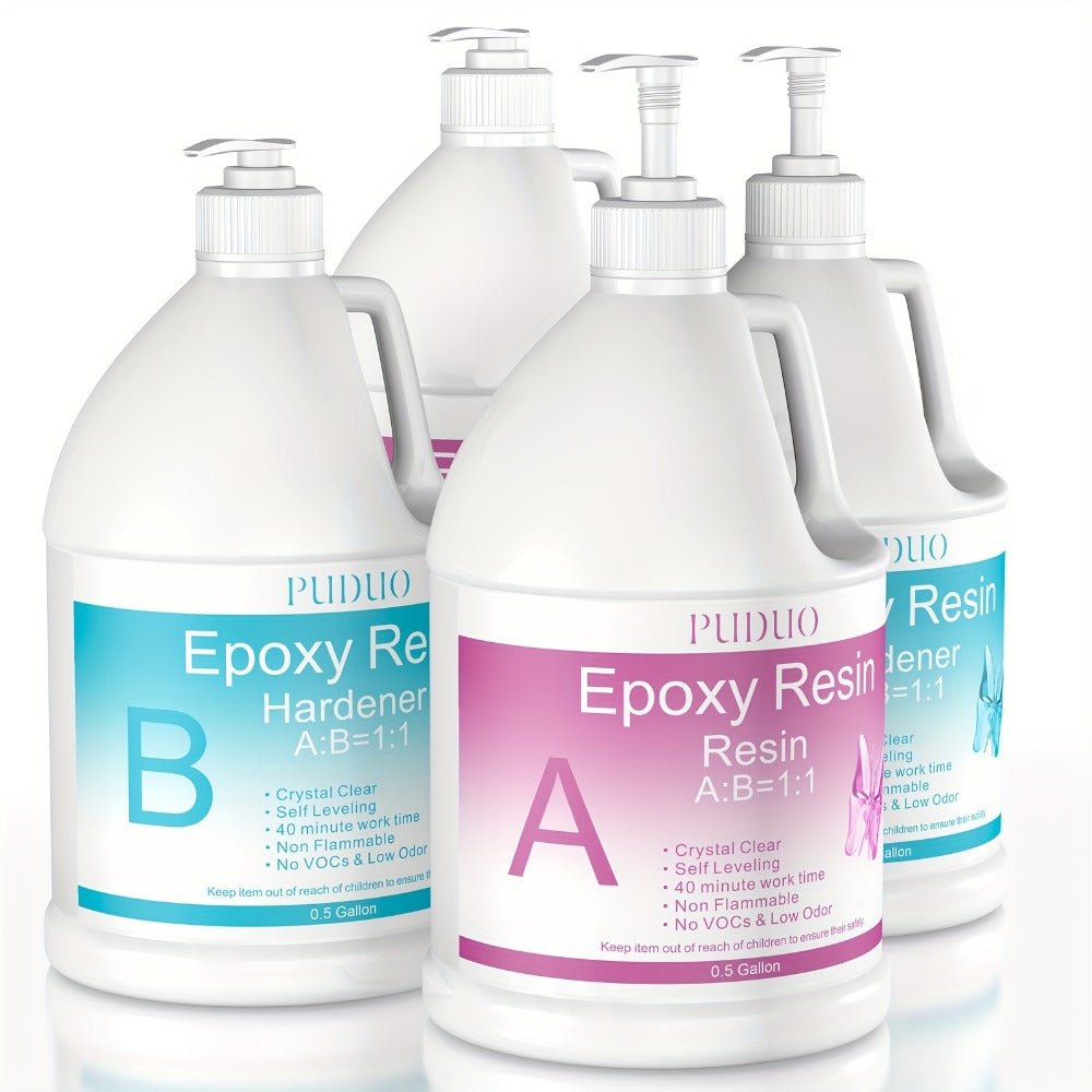 Ultra-Clear Epoxy Resin Kit 1 2 3 Gallon Fast Curing Bubble-Free Non-Yellowing ¨C 2-Part AB Epoxy for Coatings Casting Countertops River Tables & DIY Crafts
