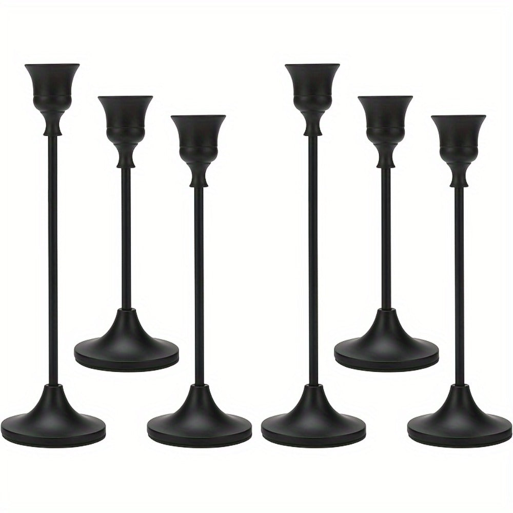 Metal Bell Candlestick Holders Set ¨C Vintage Copper & Black Taper Candle Holders for Wedding Centerpieces, Christmas Table Decor, Halloween, Anniversary, Birthday Party, Home & Hotel Decoration