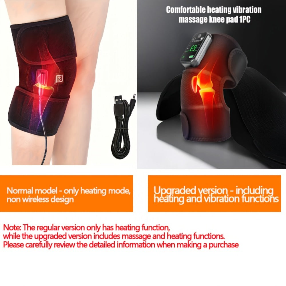 Heated Knee Massager with Heat and Vibration Massage ¨C Wireless Portable Electric Knee Brace Wrap for Pain Relief, Arthritis, Joint Stiffness ¨C 3-in-1 Shoulder Elbow Knee Heating Pad, Gift for Elderly