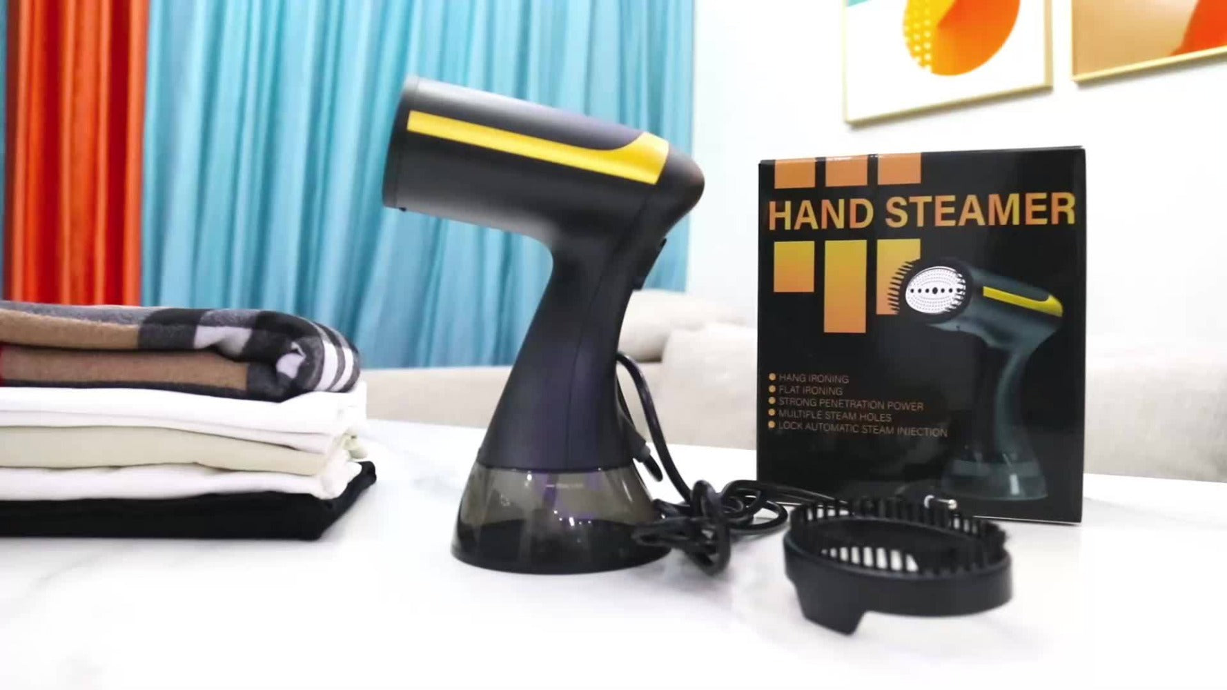 Handheld Garment Steamer 1100W 20s Fast Heating 300ml Water Tank Wrinkle Remover Steam Iron for Clothes Travel Business Home Clothing Care with Cleaning Brush Black White Carbon Fiber