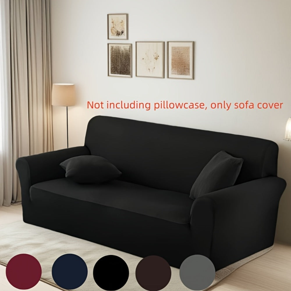 Elastic Anti-Slip Sofa Cover - Stretch Pet Friendly Couch Slipcover with Cat Paw Protection, Easy Care Fabric for Living Room Bedroom Office, 7 Colors 1-4 Seater