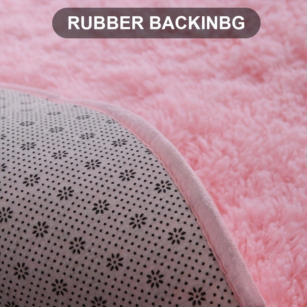 Round Shaggy Plush Rug ¨C Soft Fluffy Circular Carpet for Bedroom & Living Room, Easy Clean