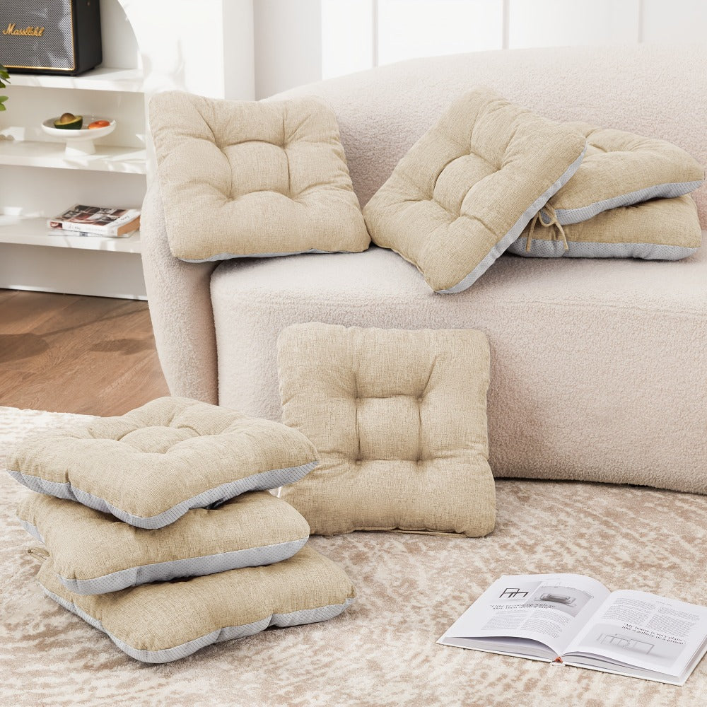 Memory Foam Chair Cushions 4/8 Pack, Non-Slip Seat Pads for Dining Chairs, Kitchen, Office & Patio ¨C Indoor Outdoor Chair Pads M/L Size