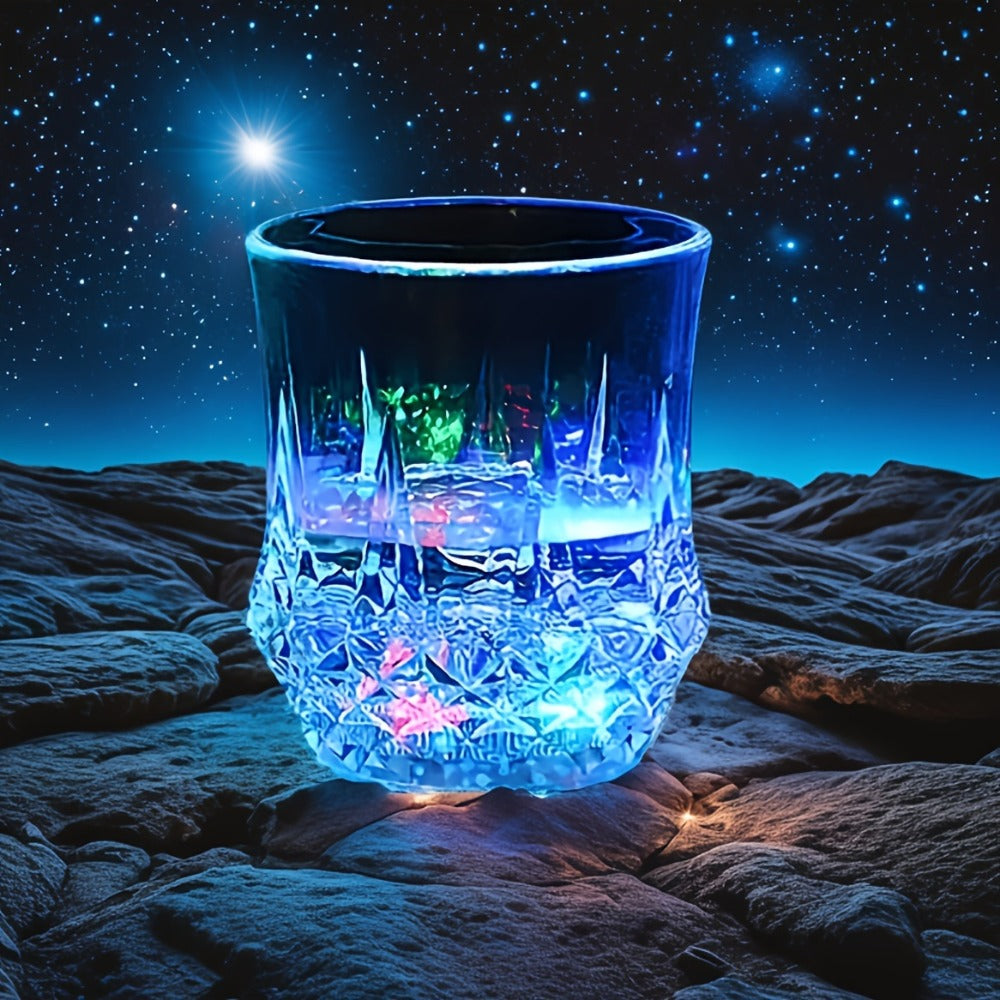 LED Glowing Cups Liquid Activated Light Up Tumblers Multicolor Flash Crystal Wine Glasses for Bar Party Decor 4 Pack 6 Pack
