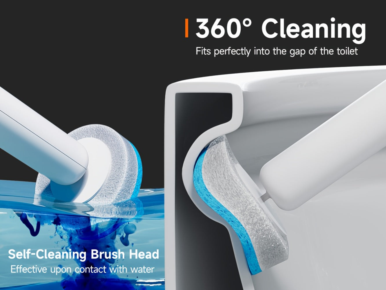 Disposable Toilet Brush with Trash Can 3-in-1 Set Replaceable Brush Heads Space-Saving Bathroom Cleaner with Lid Odor-Proof Waste Bin for Bathroom RV Small Toilet