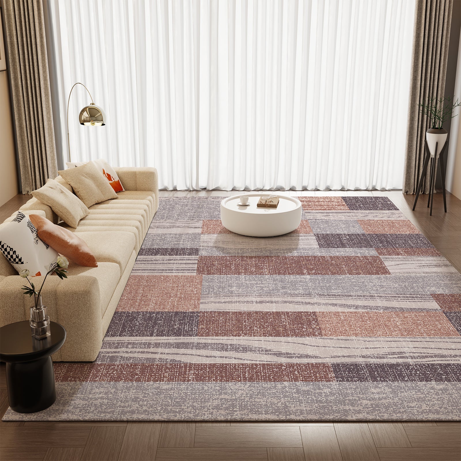 Tie-Dye Area Rug Retro Vintage Style Machine Washable Soft Floor Mat - Durable Indoor Outdoor Rug for Living Room Bedroom Kitchen, Colorful Boho Tie Dye Pattern Cozy Home Decor 5x7 8x10 9x12ft