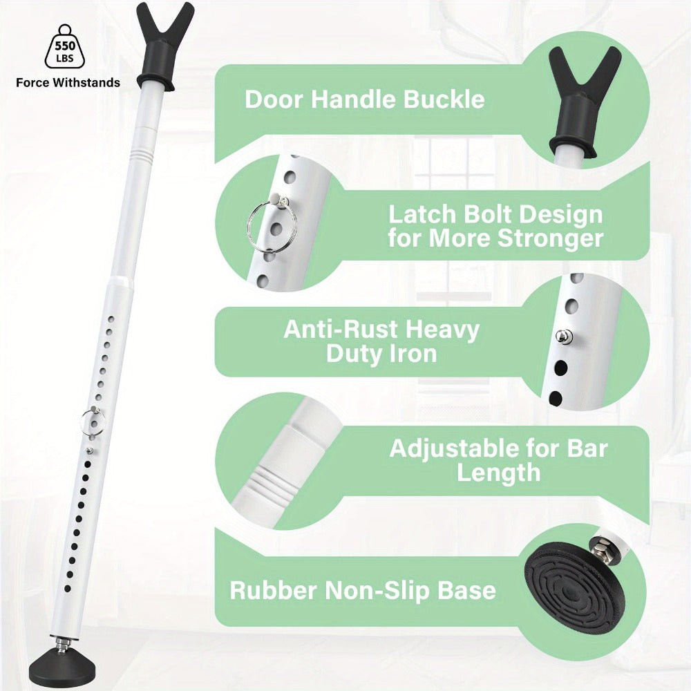 Door Security Bar Adjustable 28-45 Inch ¨C Heavy Duty Door Barricade Bar with Anti-Slip Base, Fits Standard & Sliding Doors, Windows, Apartments, Hotels ¨C Home Security Door Stopper Jammer 1 or 2 Pack