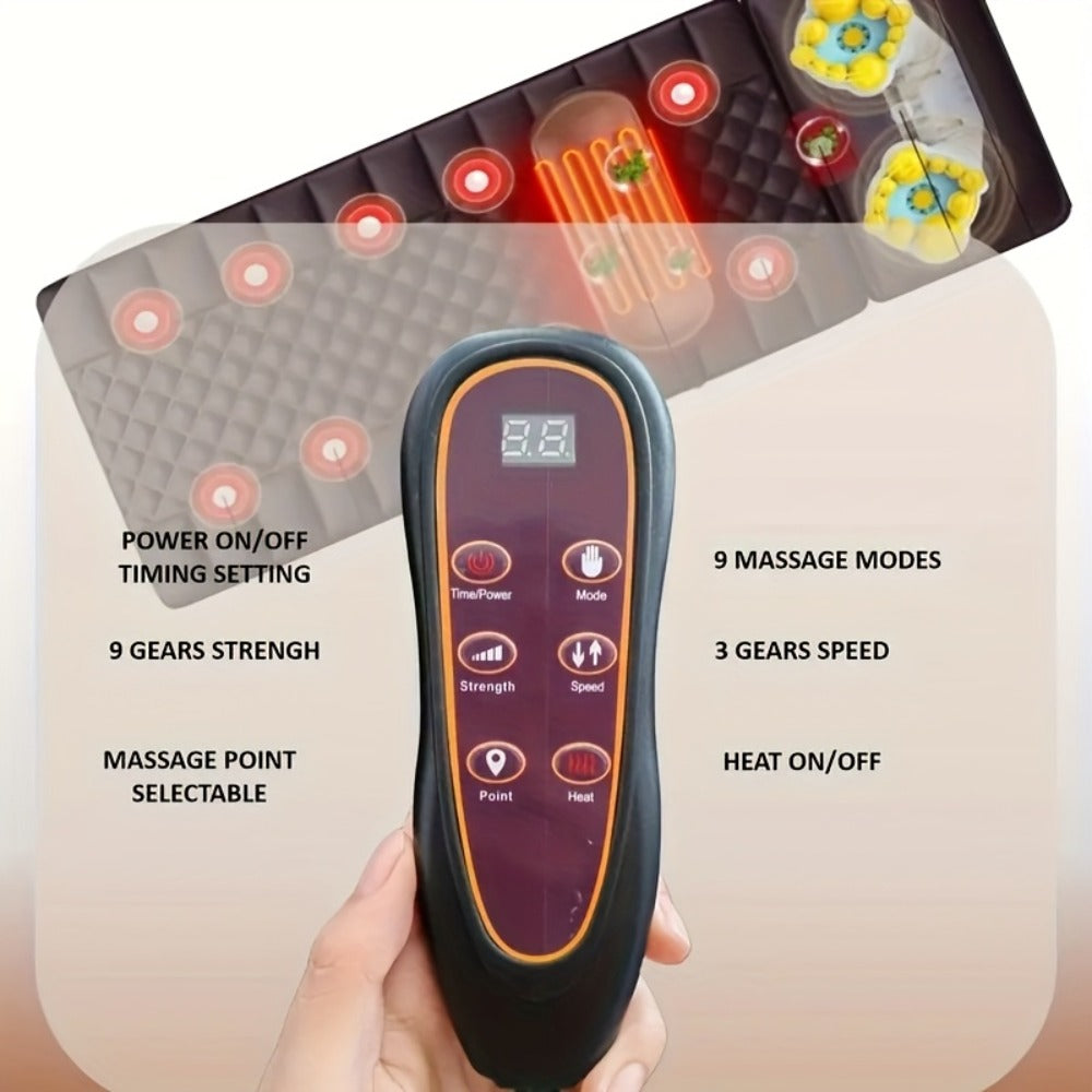 Full Body Heating Massager Set ¨C PU Leather Massage Chair Pad with Neck Massager, Leg Massager, Lumbar Pillow & Headrest, Timer, Non-Slip Base, Full Body Heat Massage for Home & Office Relaxation