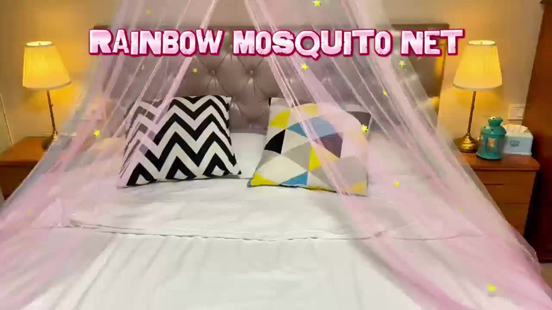 Bed Canopy for Girls Princess Rainbow Glow in the Dark Stars Colorful Canopy Curtain Fits Single Full Queen Size Bed Kids Room Decor Ceiling Tent Netting Machine Washable