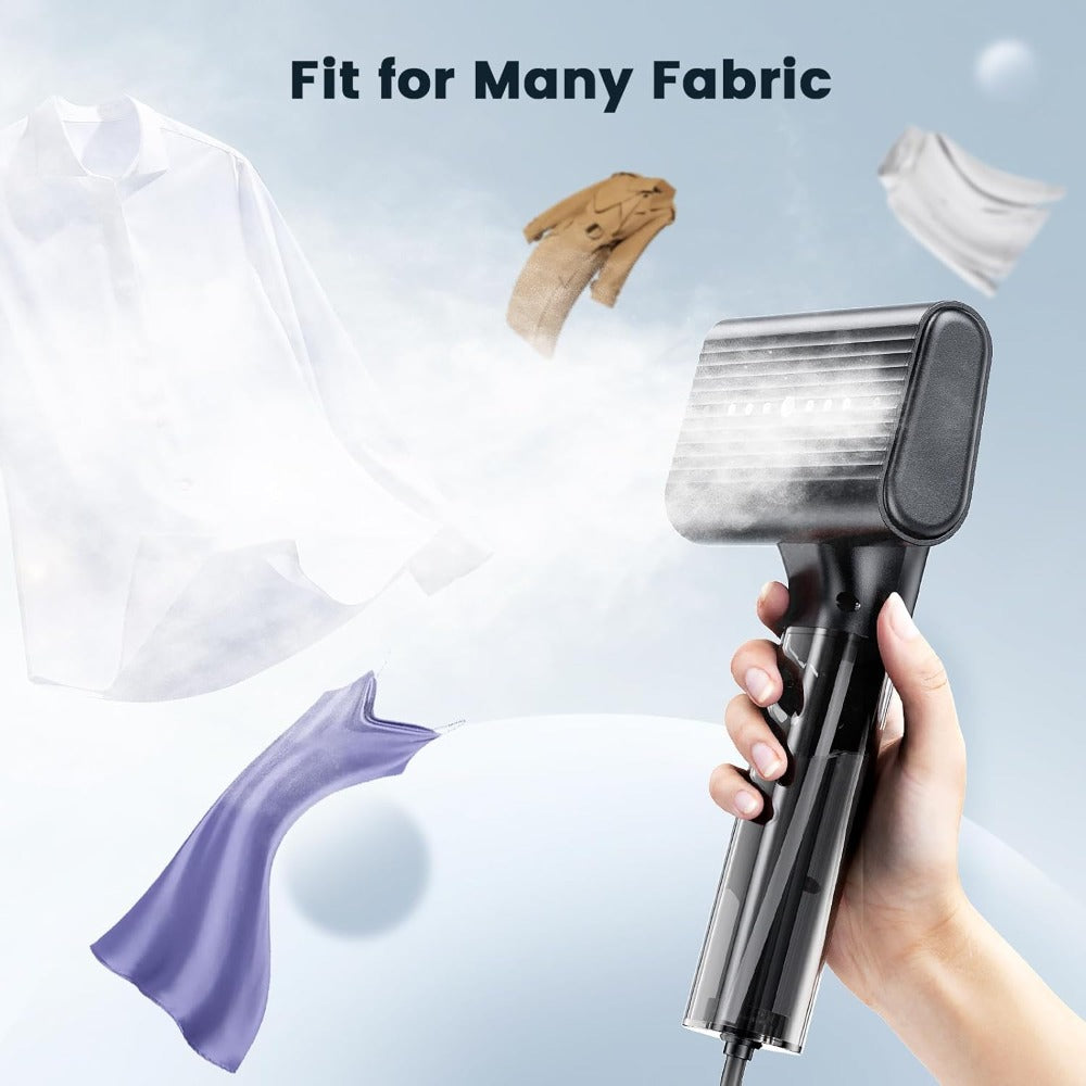 Handheld Garment Steamer for Clothes 1200W Portable 2-in-1 Fabric Steamer 3.38oz Water Tank 10s Fast Heat Up 15min Steam for Travel Home Wrinkle Remover