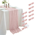 Cheesecloth Table Runner 10 Pack, 10ft Boho Wedding Table Runner for Reception, Rustic Bridal Shower, Party & Home Decor ¨C Dusty Pink, Sage, Lavender