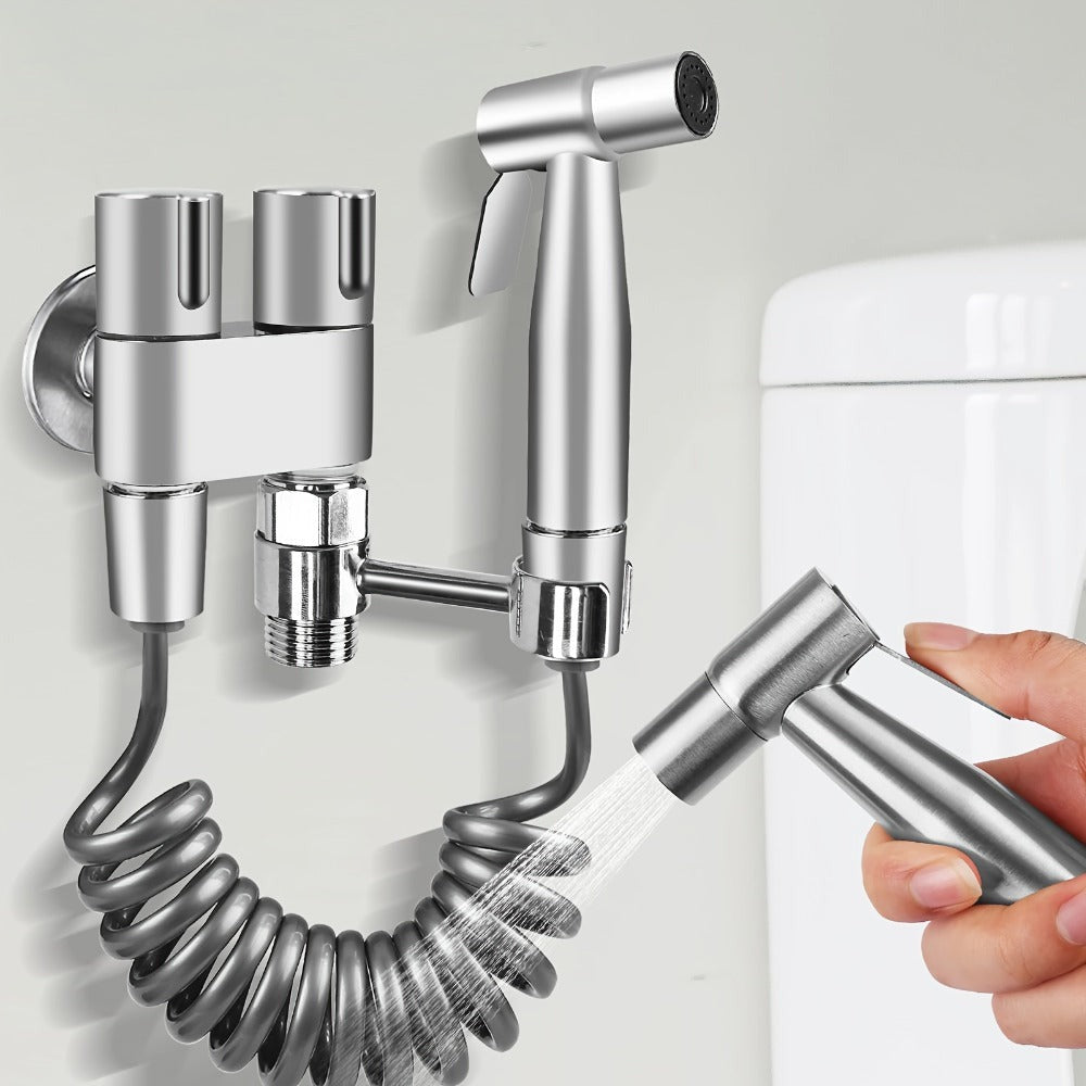 Handheld Bidet Sprayer Kit 6-Piece Wall Mounted Toilet Sprayer Set with Hose & Holder - Adjustable Pressure, Self-Cleaning Personal Hygiene Sprayer for Bathroom, Pet Shower & Toilet Cleaning